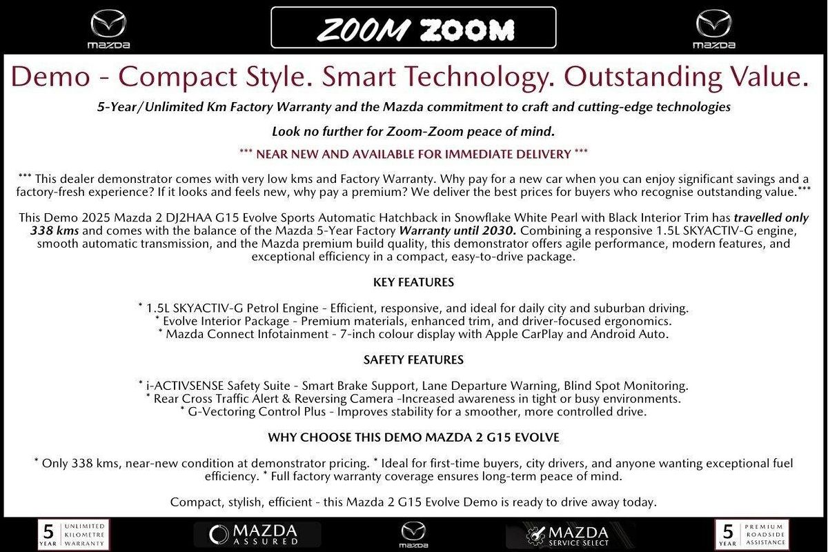 2025 Mazda 2 G15 Evolve DJ Series