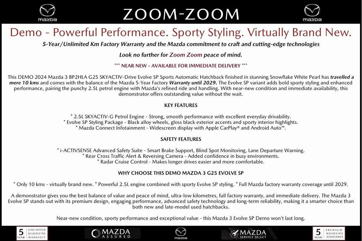2024 Mazda 3 G25 Evolve SP BP Series