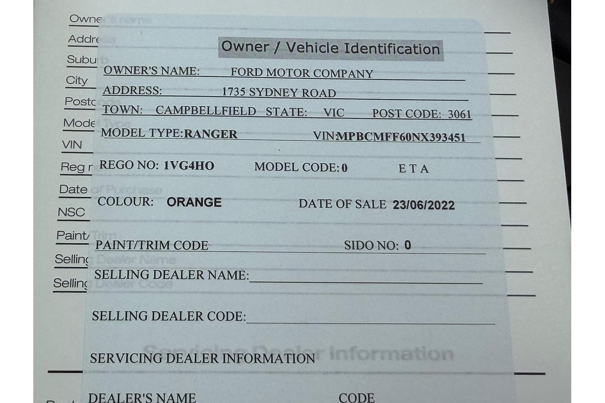 2022 Ford Ranger Wildtrak 4X4 2.0L