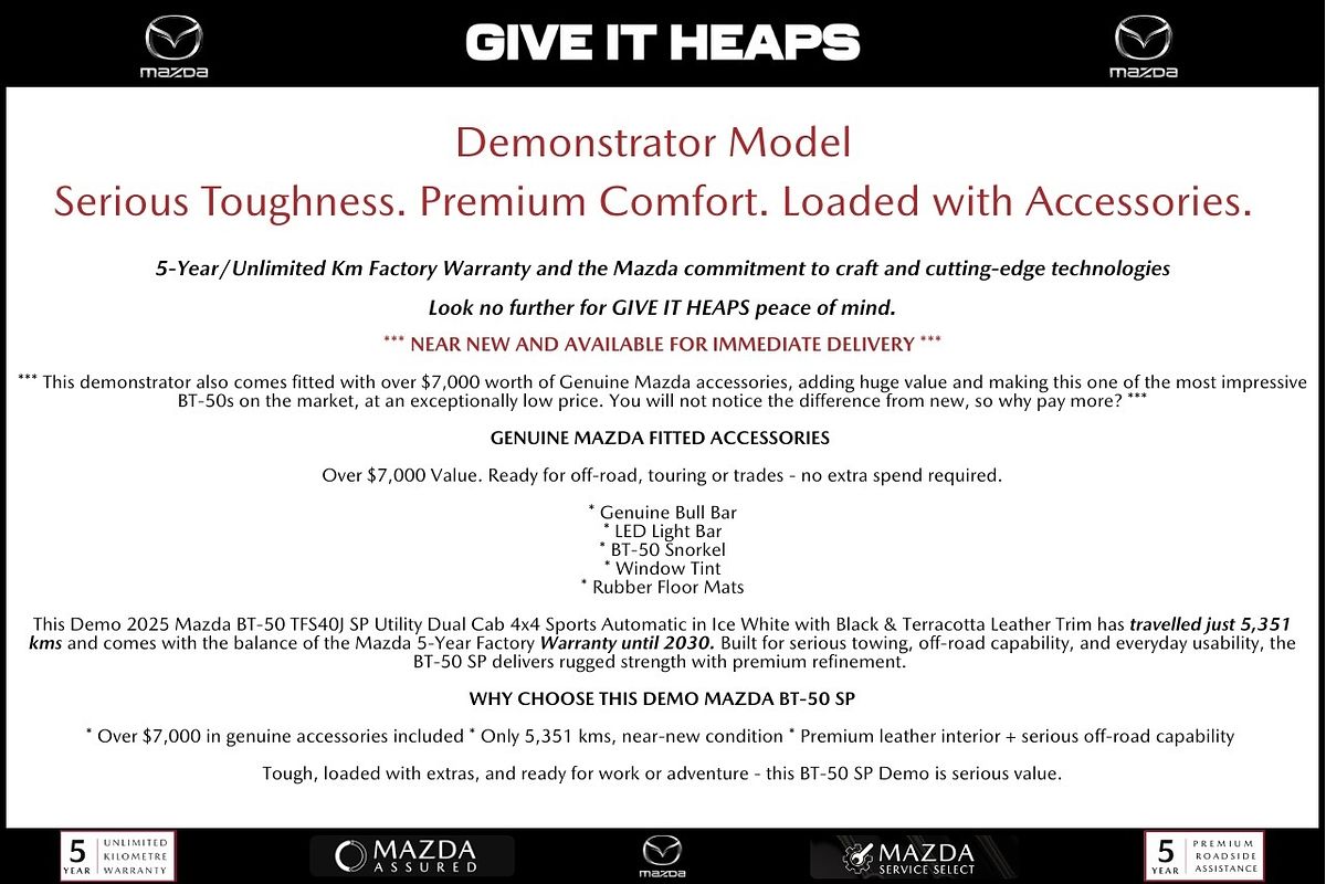 2025 Mazda BT-50 SP TF 4X4
