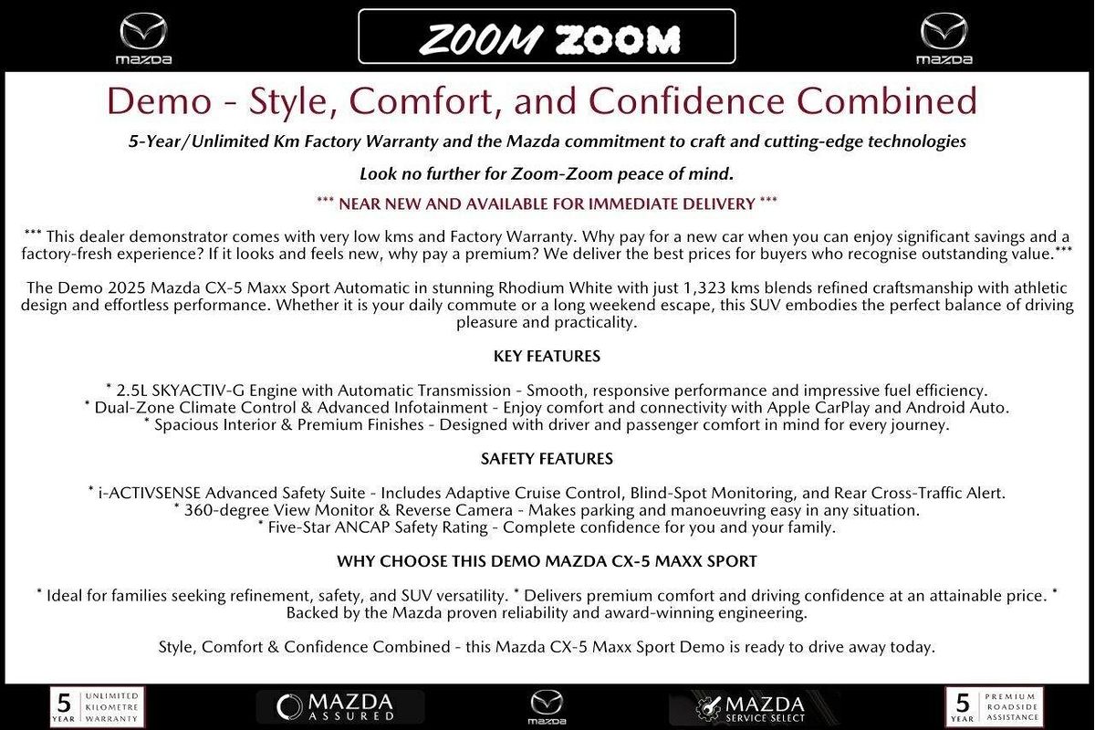 2025 Mazda CX-5 G25 Maxx Sport KF Series