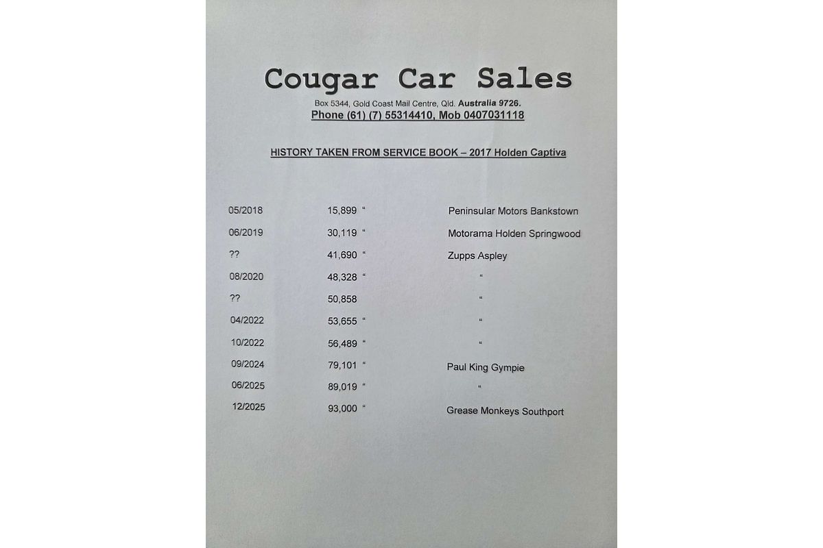 2017 Holden Captiva LTZ CG