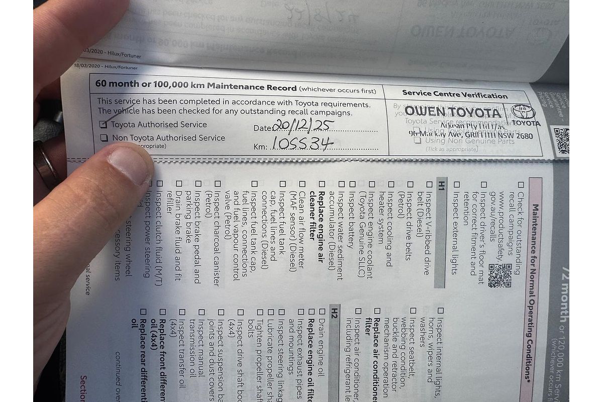 2020 Toyota Hilux SR GUN126R 4X4