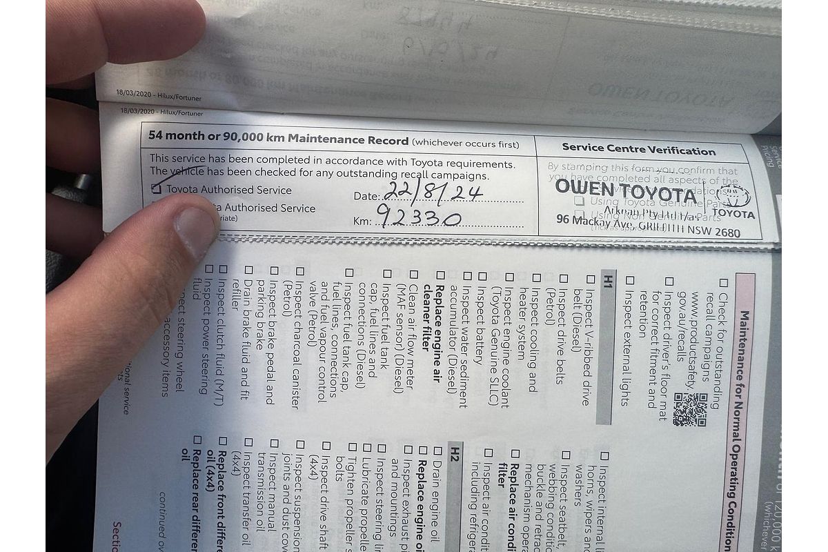 2020 Toyota Hilux SR GUN126R 4X4