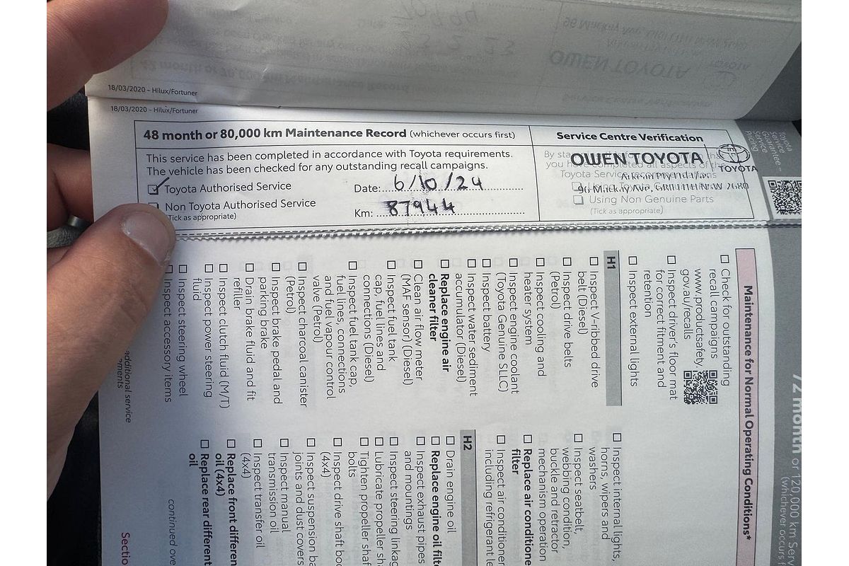 2020 Toyota Hilux SR GUN126R 4X4