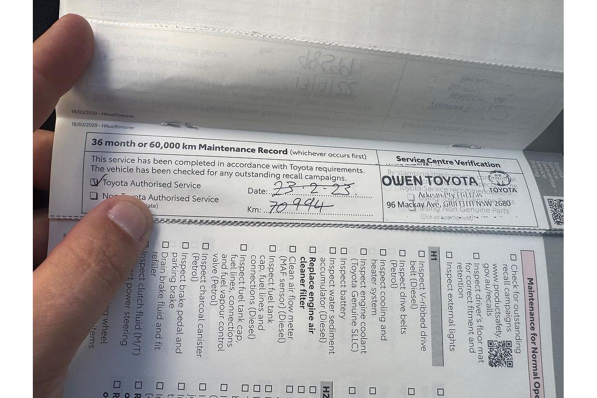 2020 Toyota Hilux SR GUN126R 4X4