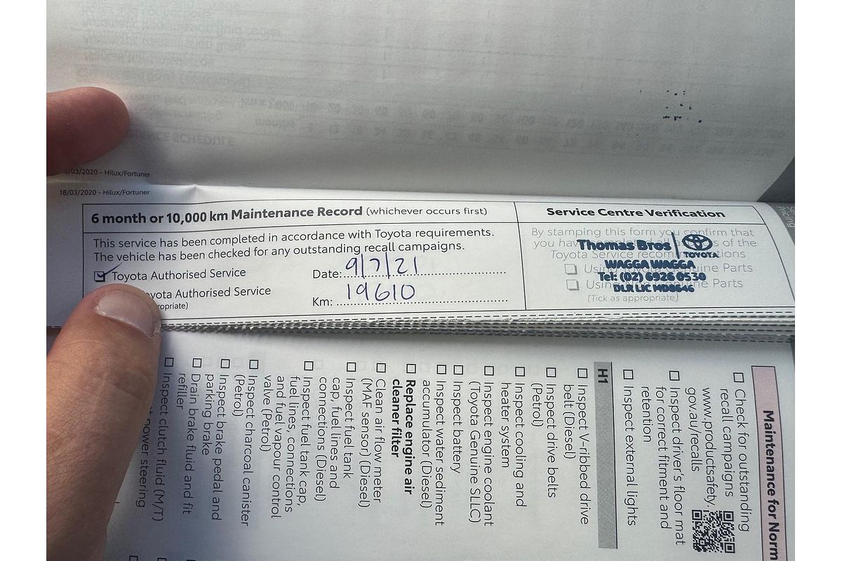 2020 Toyota Hilux SR GUN126R 4X4