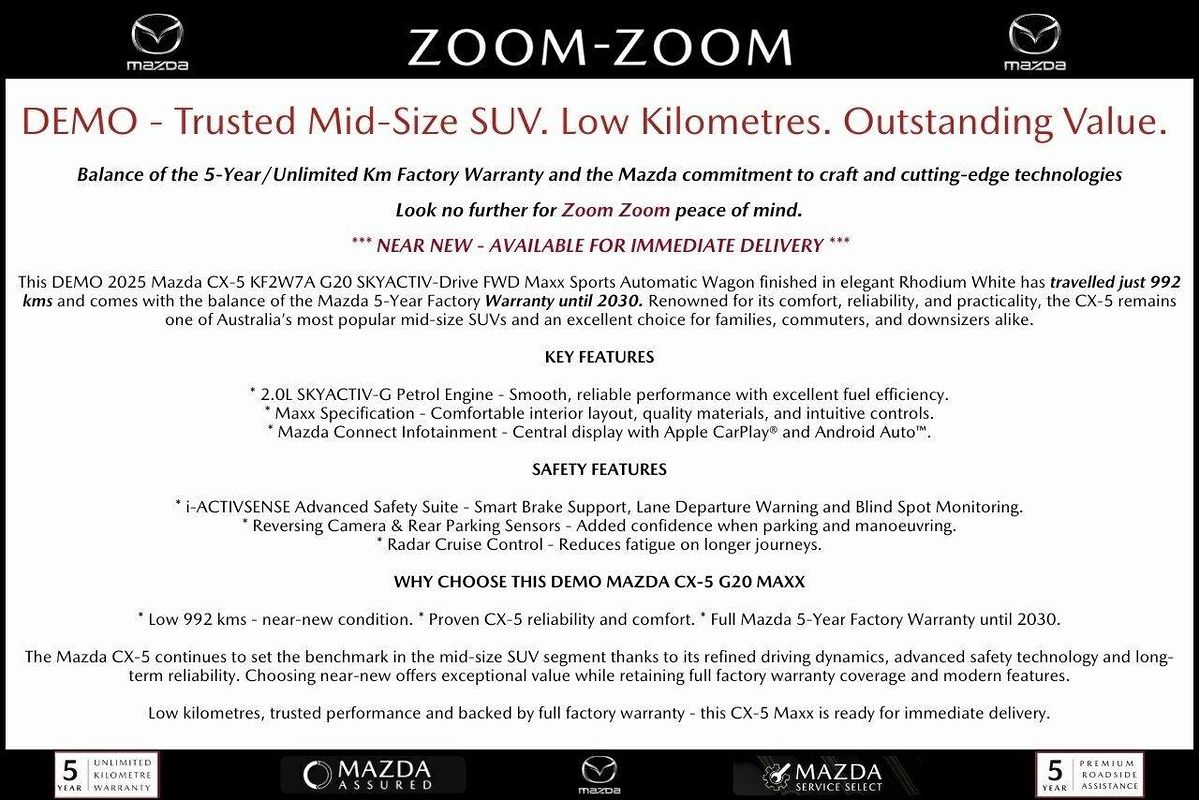 2025 Mazda CX-5 G20 Maxx KF Series