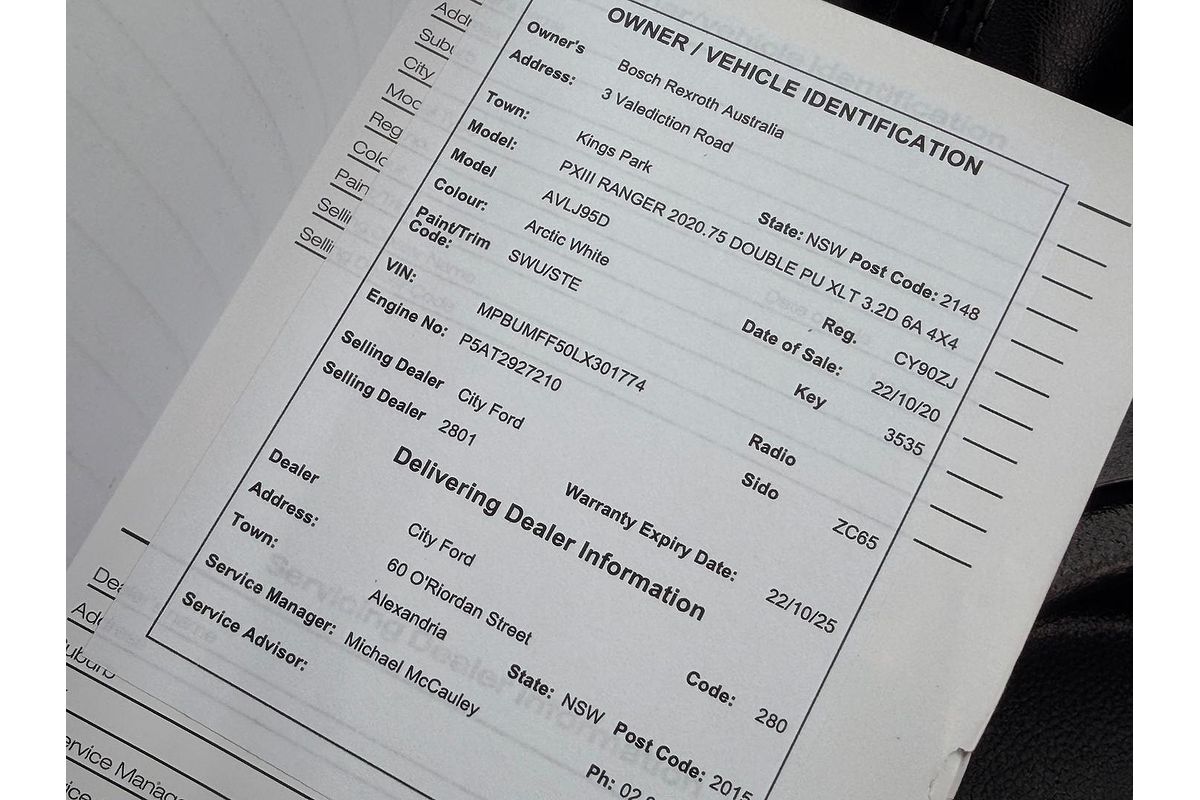 2020 Ford Ranger XLT PX MkIII 4X4 3.2L