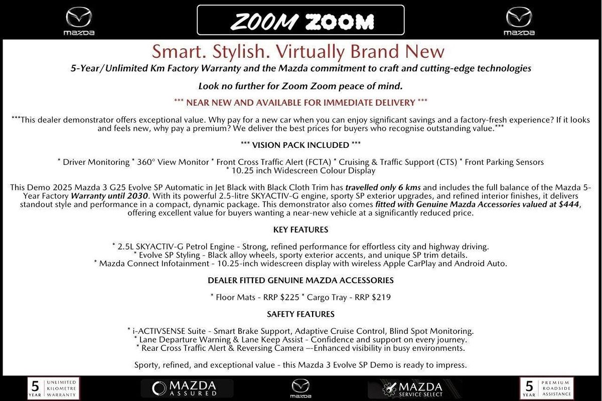 2025 Mazda 3 G25 Evolve SP BP Series