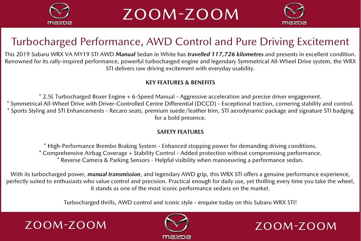 2019 Subaru WRX STI VA