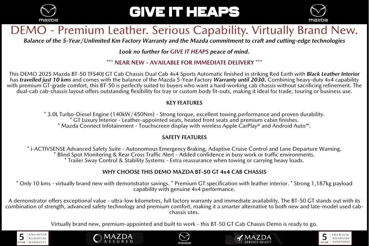 2025 Mazda BT-50 GT TF 4X4