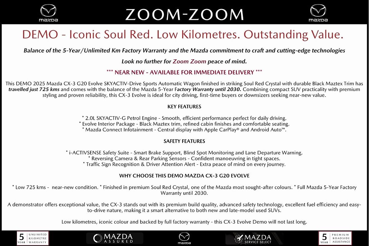 2025 Mazda CX-3 G20 Evolve DK