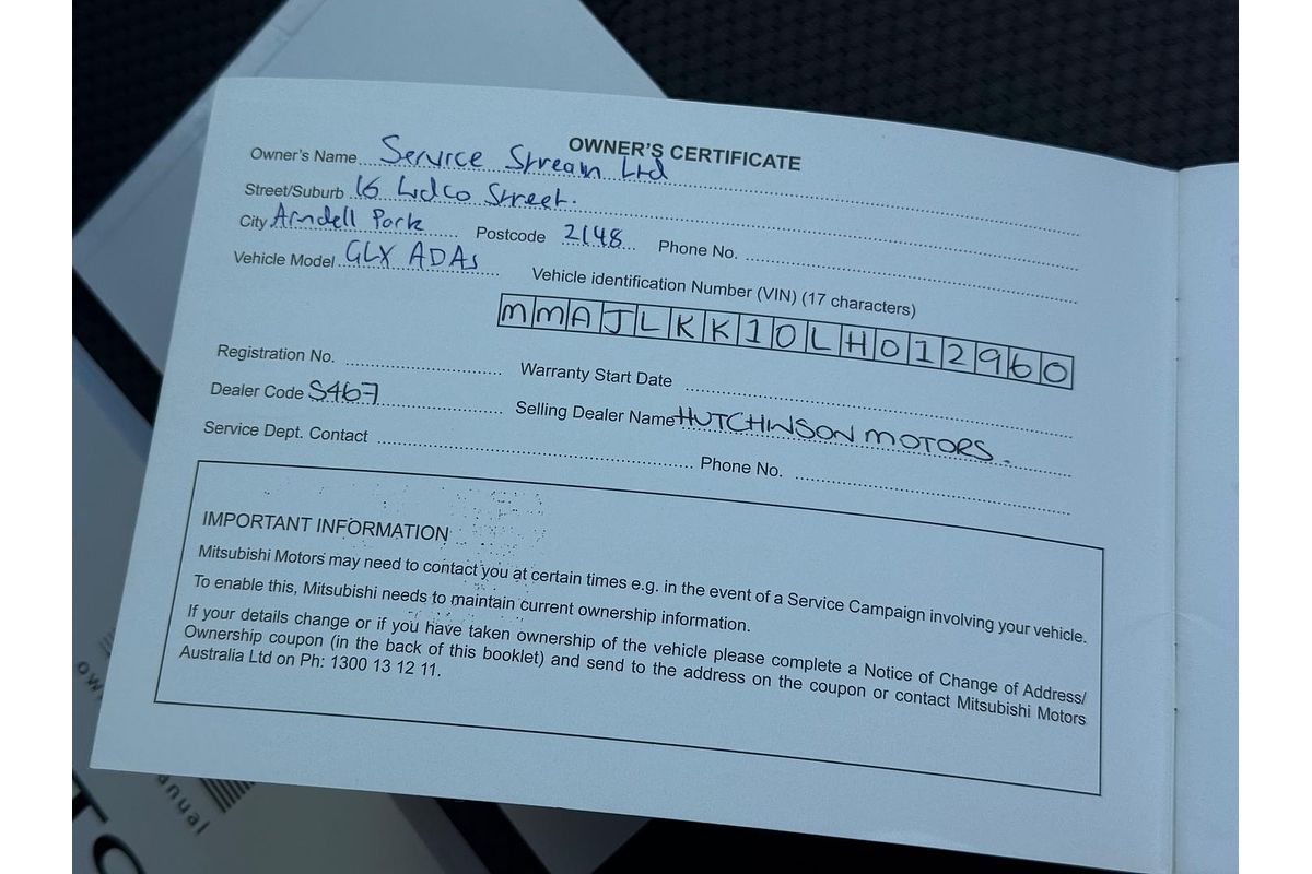 2020 Mitsubishi Triton GLX ADAS MR Rear Wheel Drive