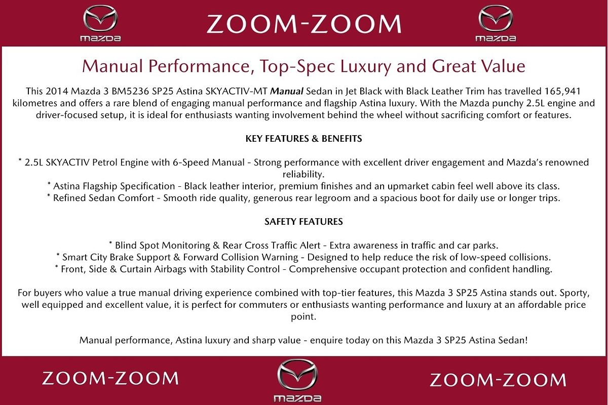 2014 Mazda 3 SP25 Astina BM Series