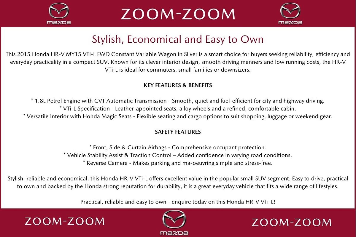 2015 Honda HR-V VTi-L