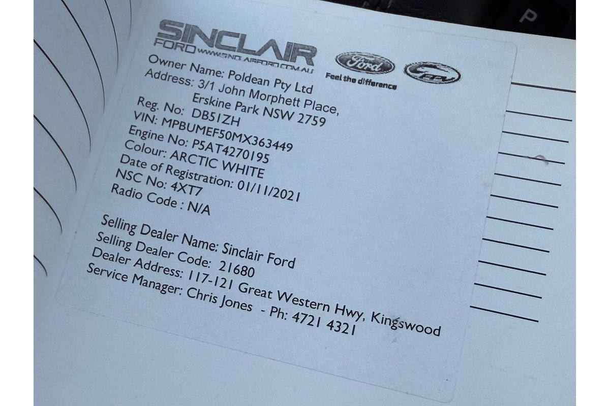 2021 Ford Ranger XL PX MkIII 4X4 3.2L