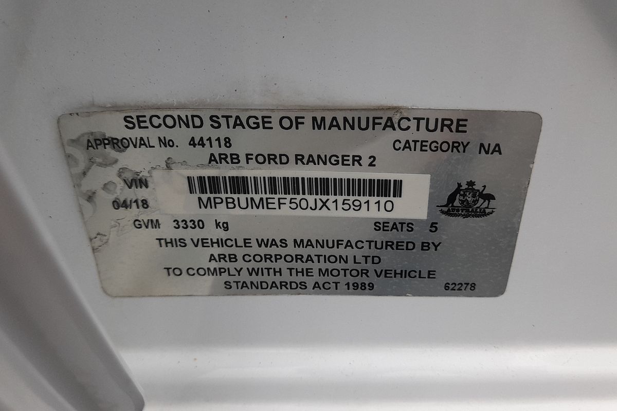 2018 Ford Ranger XL PX MkII 4X4 3.2L