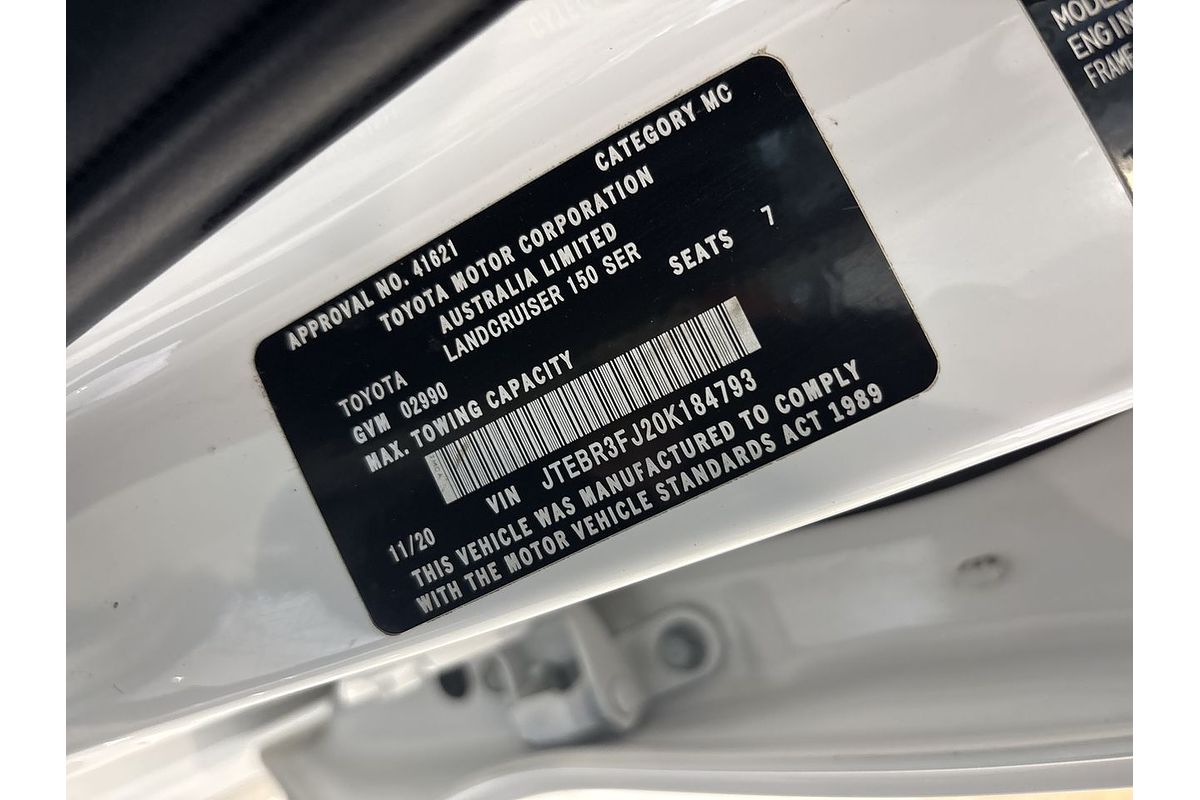 2020 Toyota Landcruiser Prado GXL GDJ150R