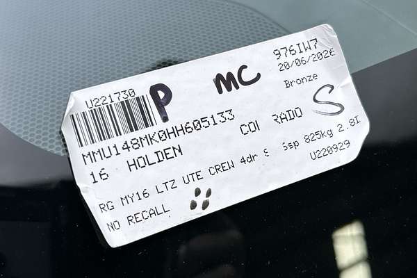 2016 Holden Colorado LTZ RG 4X4 thumb-23