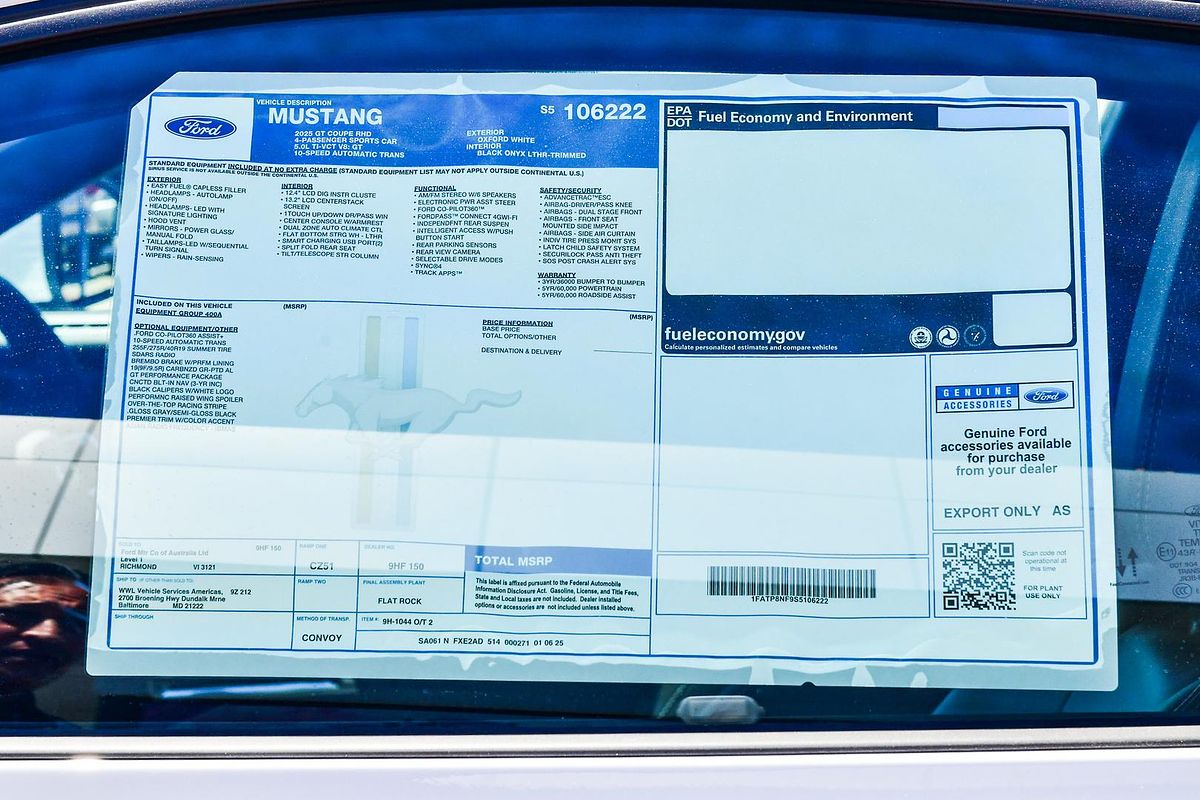 2025 Ford Mustang GT FO