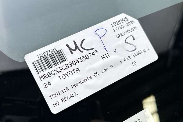 2024 Toyota Hilux Workmate TGN121R Rear Wheel Drive thumb-21