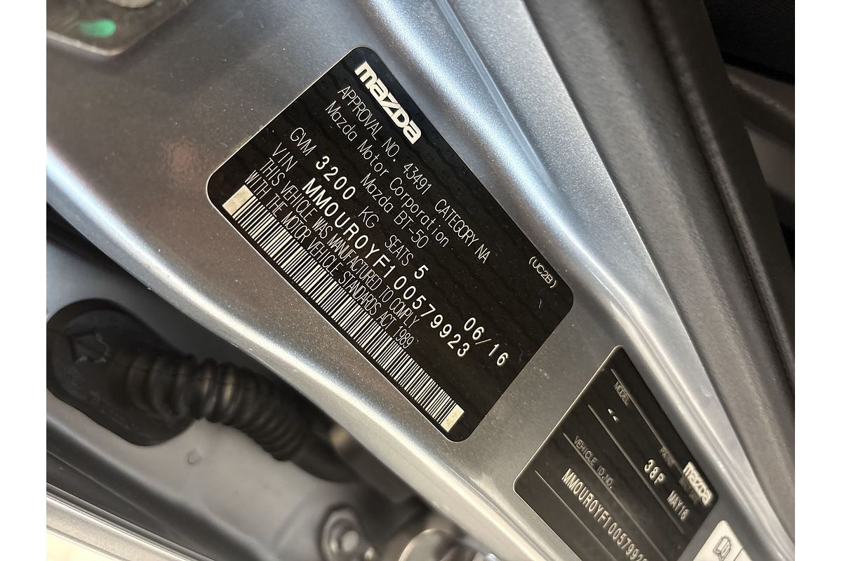 2016 Mazda BT-50 XTR Hi-Rider UR Rear Wheel Drive