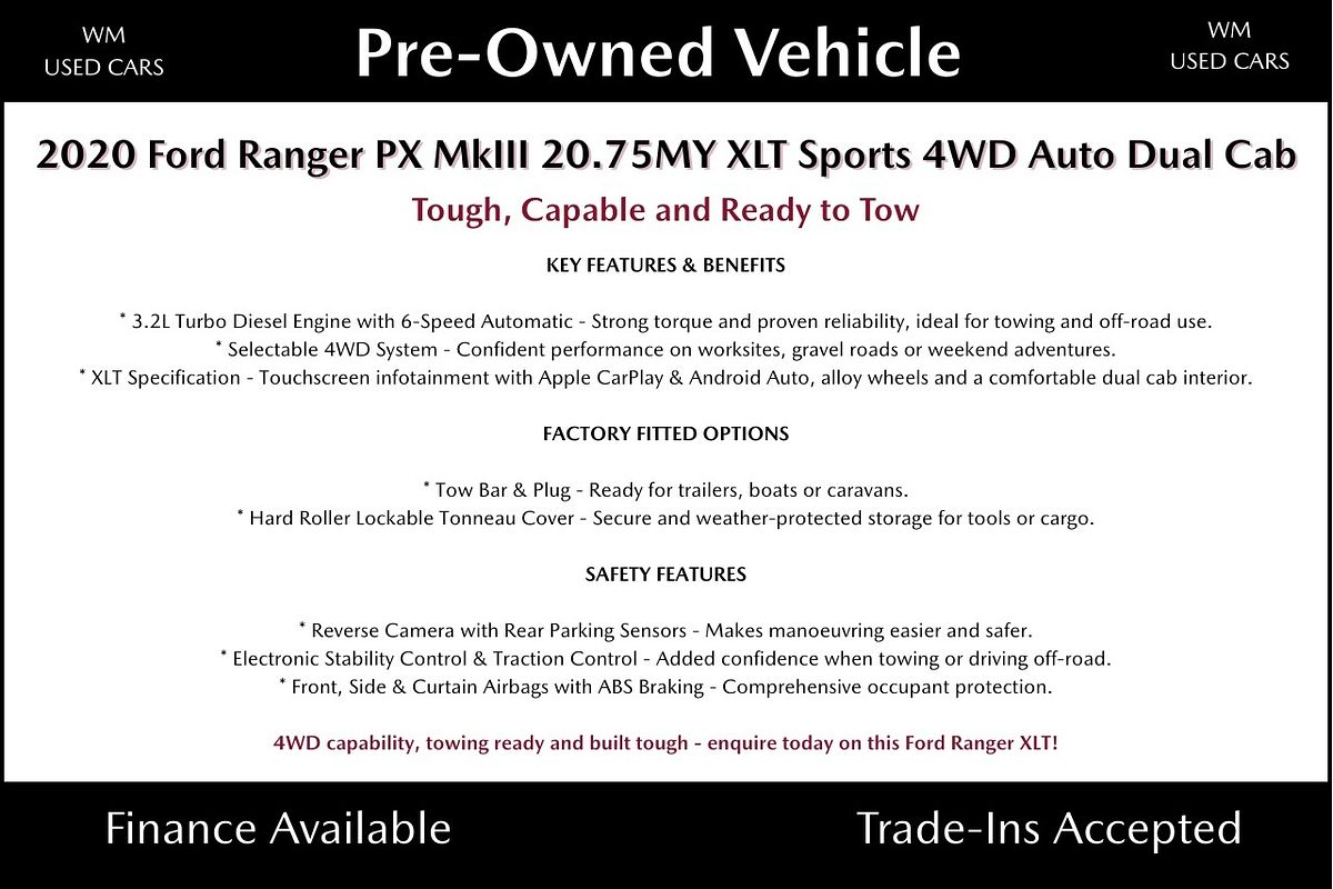 2020 Ford Ranger XLT PX MkIII 4X4 2.0L