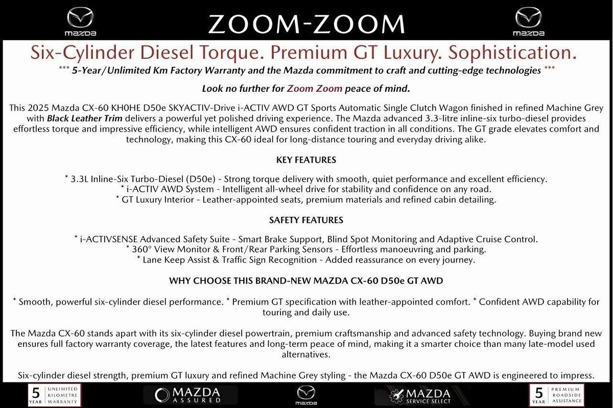 2025 Mazda CX-60 D50e GT KH Series