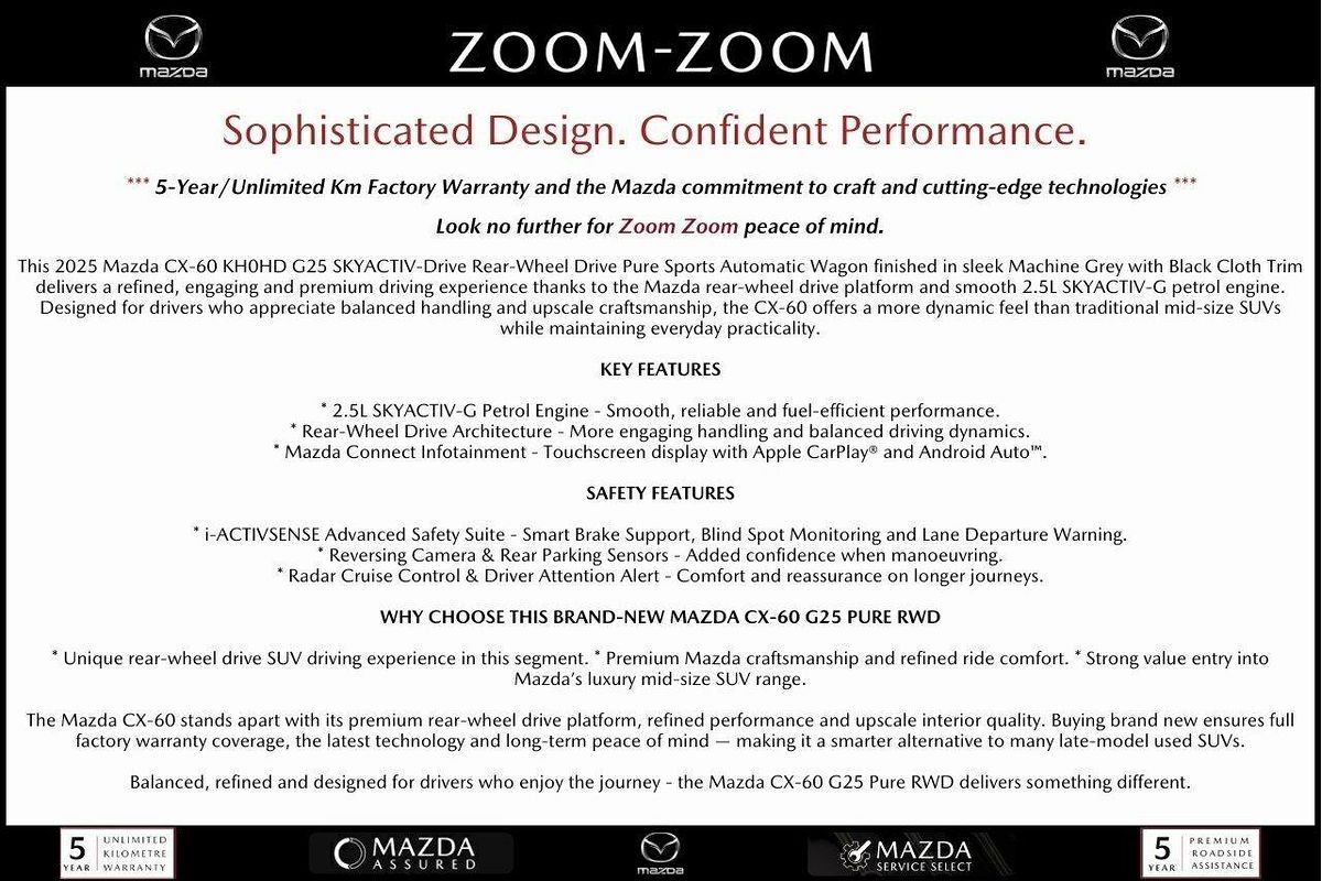 2025 Mazda CX-60 G25 Pure KH Series