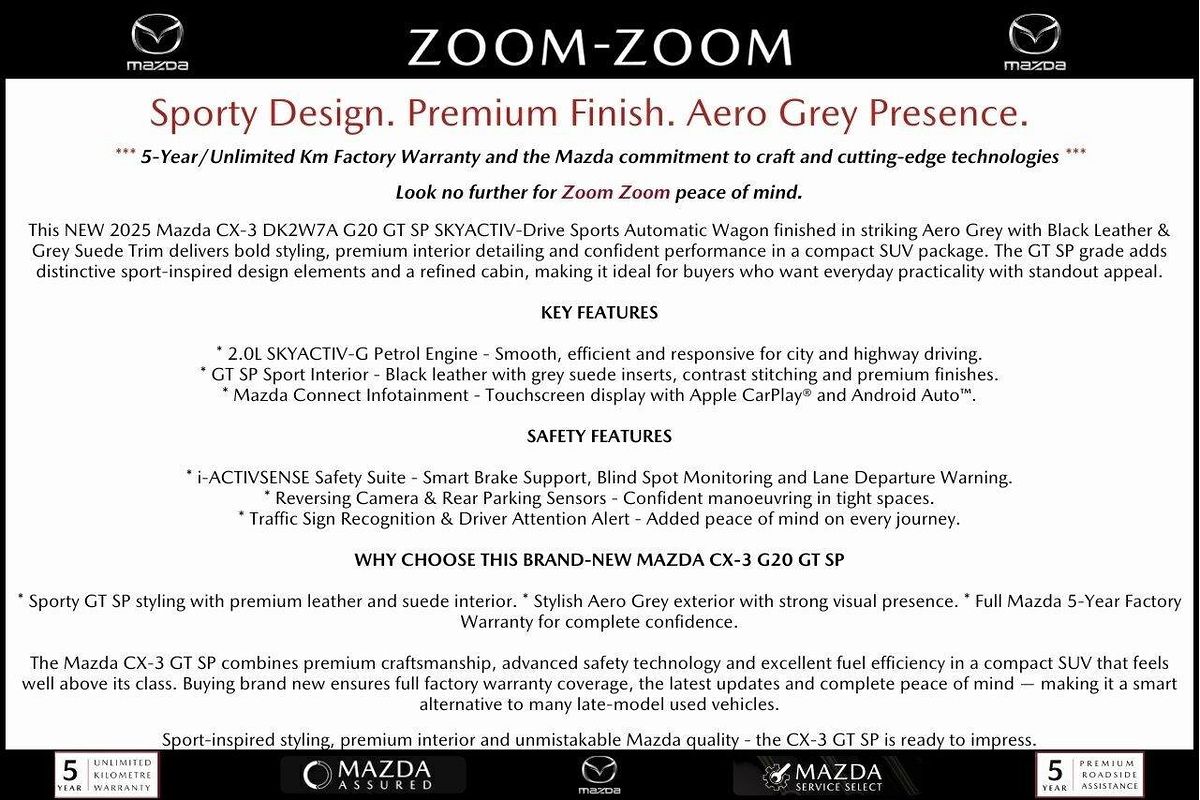 2025 Mazda CX-3 G20 GT SP DK