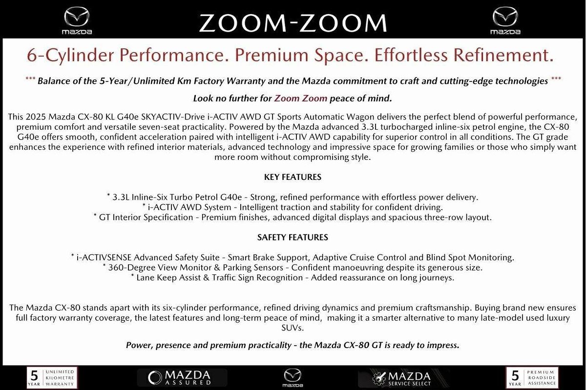 2025 Mazda CX-80 G40e GT KL