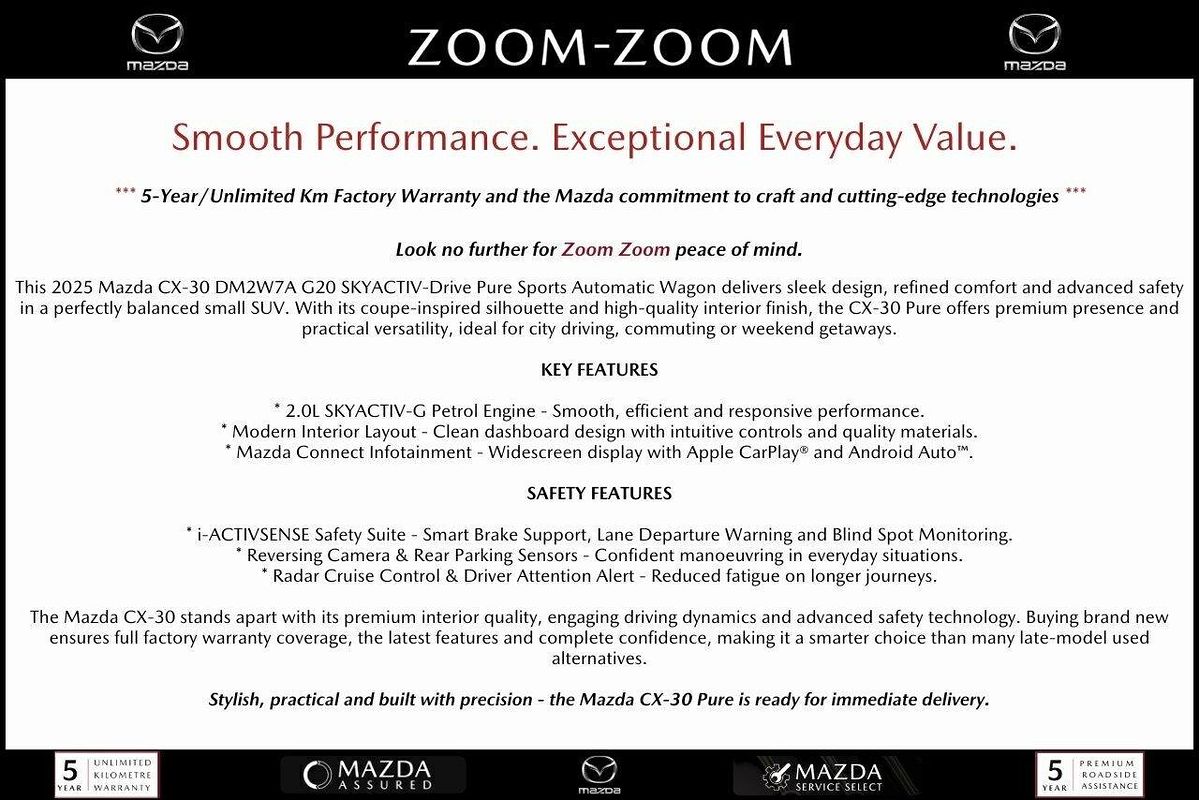 2025 Mazda CX-30 G20 Pure DM Series