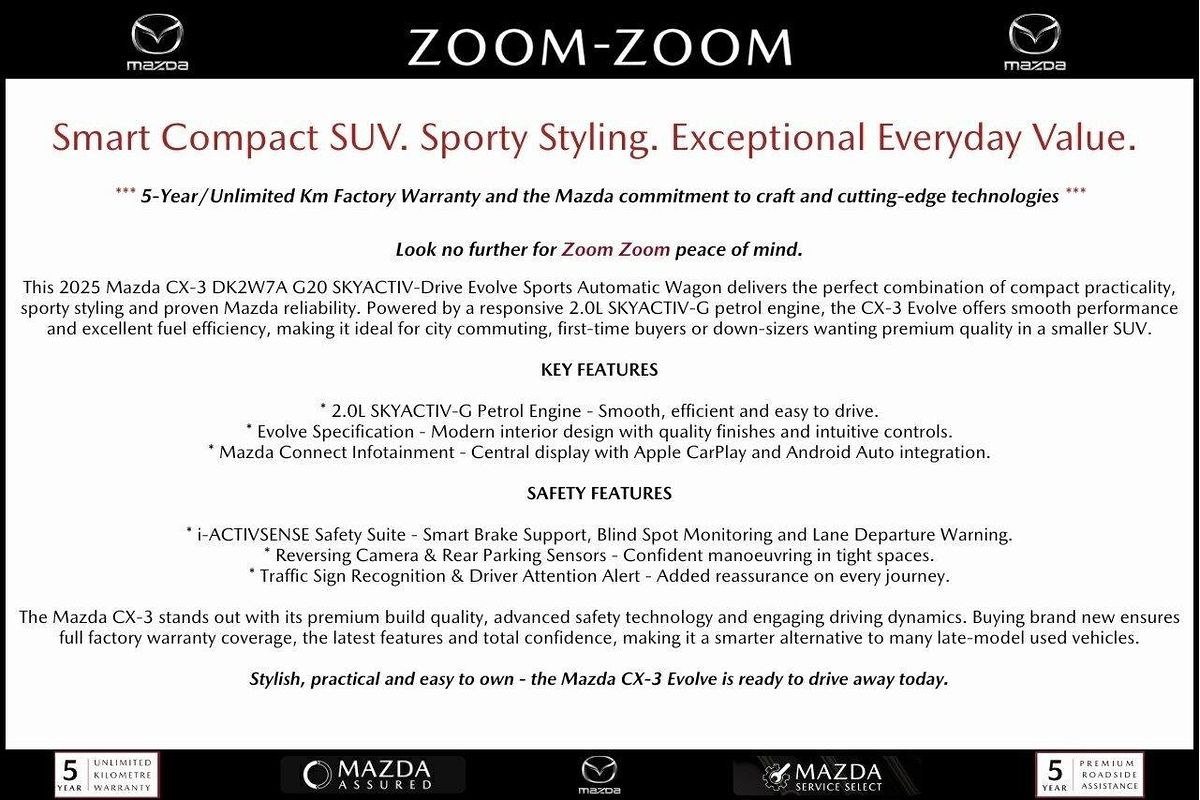 2025 Mazda CX-3 G20 Evolve DK