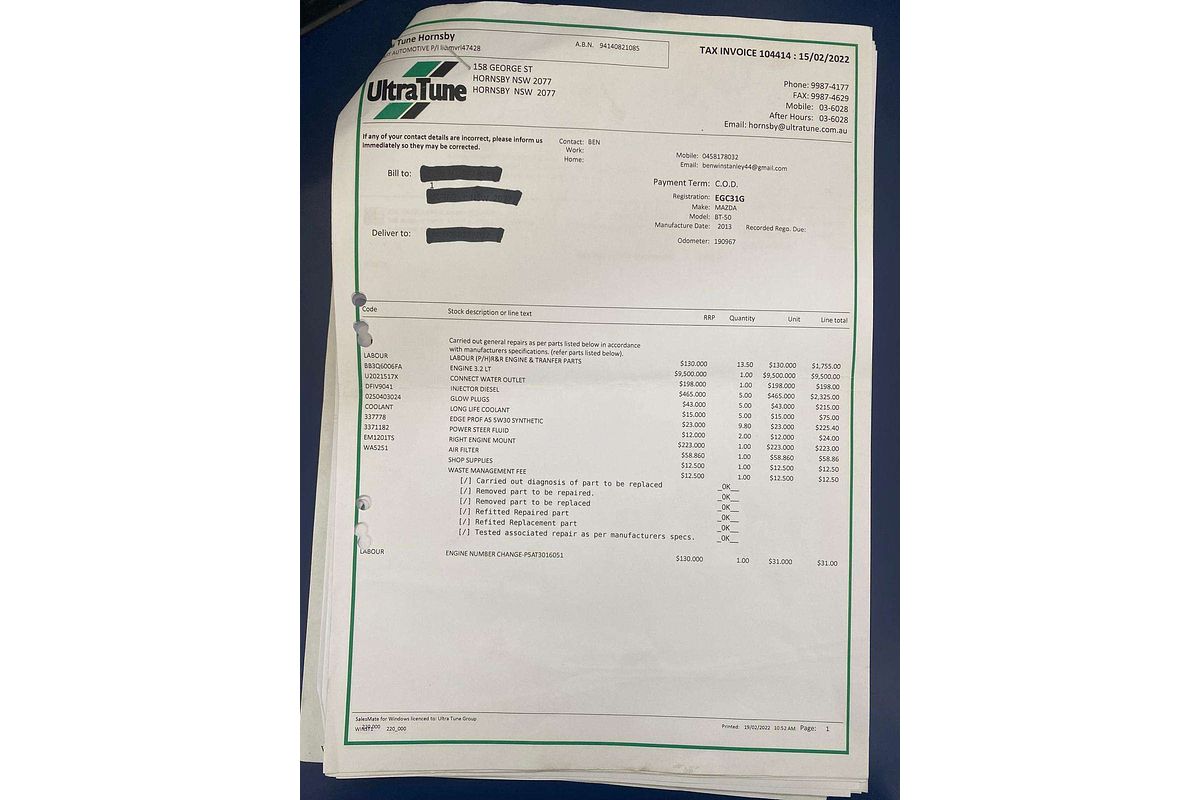 BT-50 MY13 XTR (4x4) 3.2L DT5 DIESEL TURBO F/INJ 6 SP AUTOMATIC FREESTYLE UTILITY