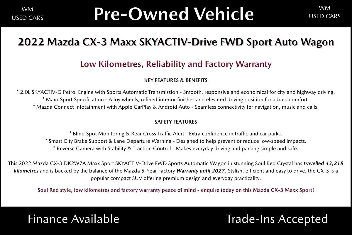 2022 Mazda CX-3 Maxx Sport DK