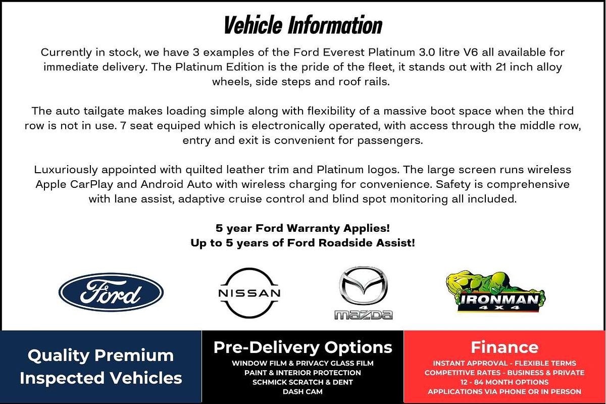 2025 Ford Everest Platinum 3.0L