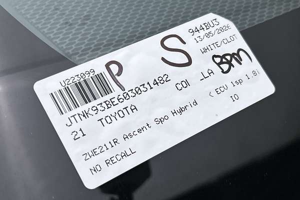 2021 Toyota Corolla Ascent Sport Hybrid ZWE211R thumb-23