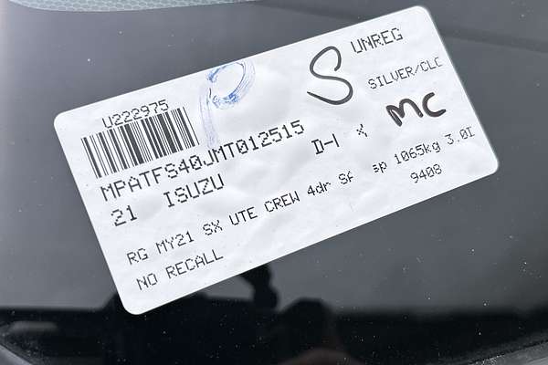 2021 Isuzu D-MAX SX 4X4 thumb-22