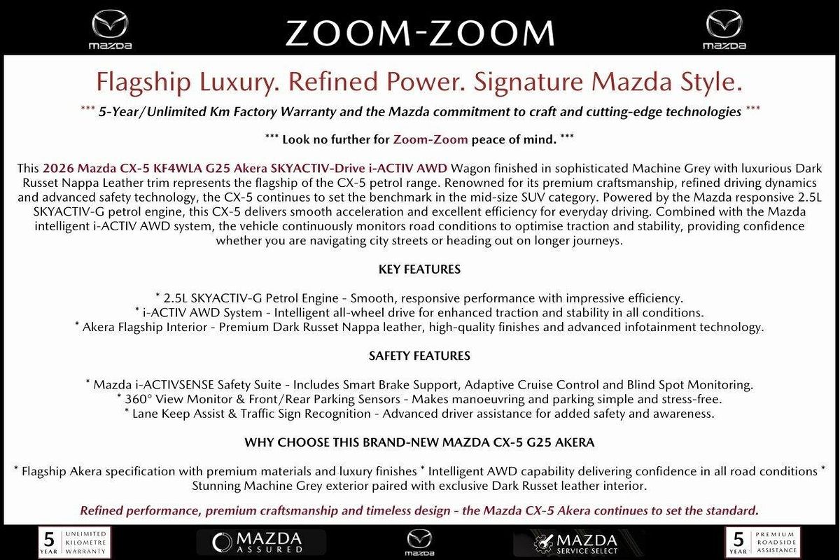 2026 Mazda CX-5 G25 Akera KF Series