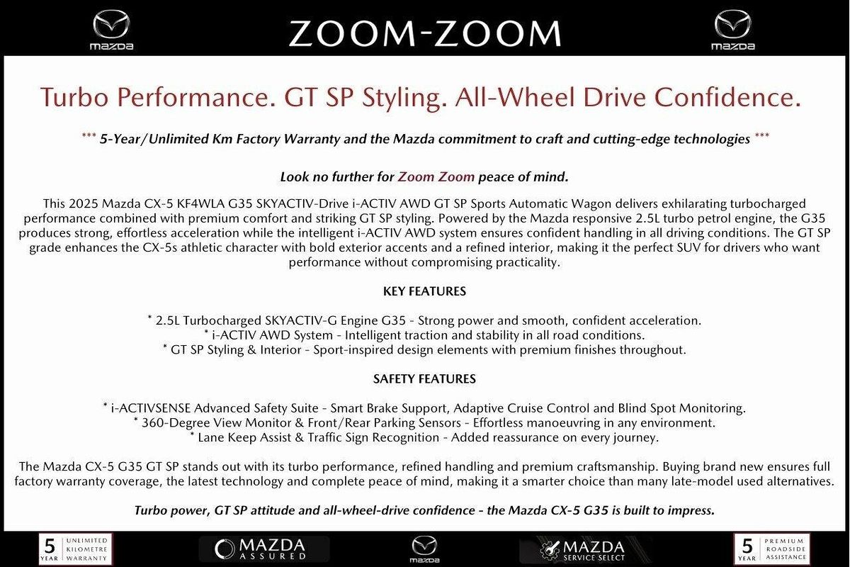 2025 Mazda CX-5 G35 GT SP KF Series