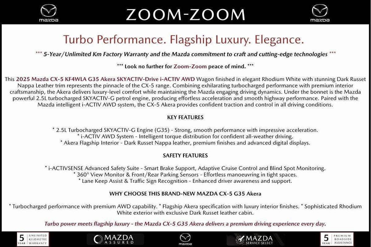 2025 Mazda CX-5 G35 Akera KF Series