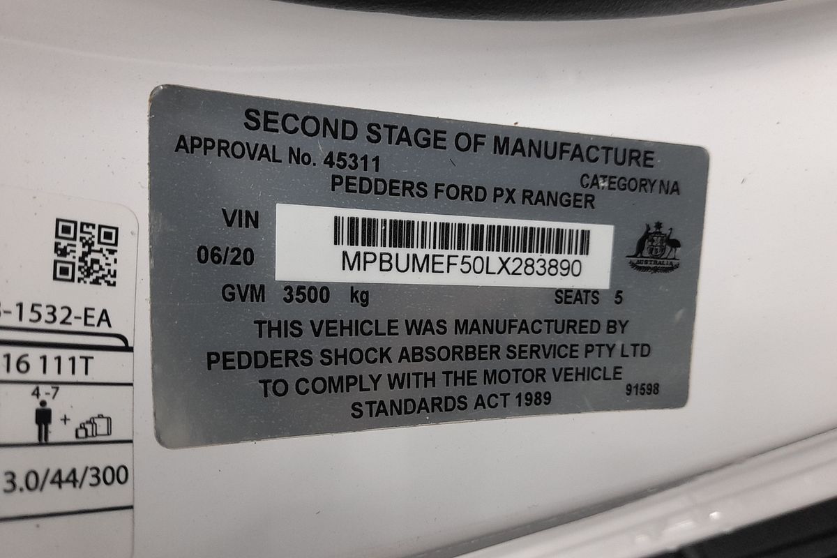 2020 Ford Ranger XL PX MkIII 4X4 3.2L