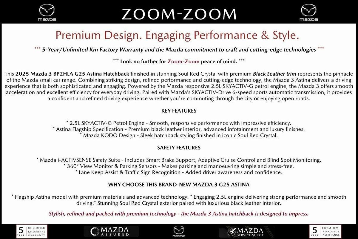 2025 Mazda 3 G25 Astina BP Series