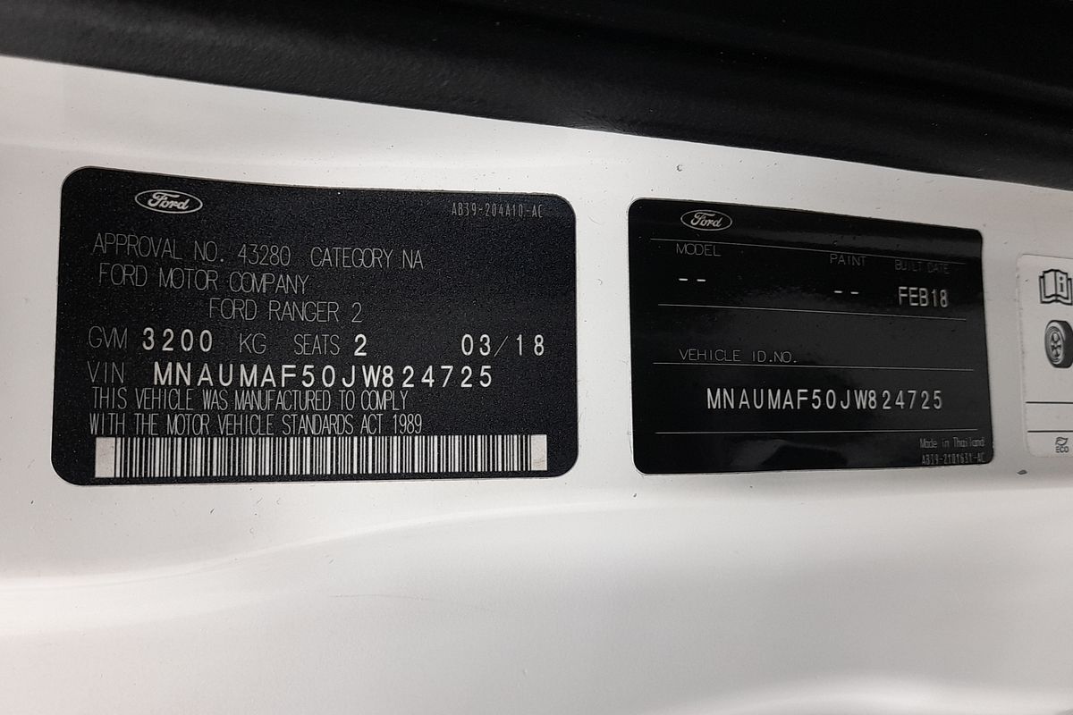 2018 Ford Ranger XL PX MkII 4X4 3.2L