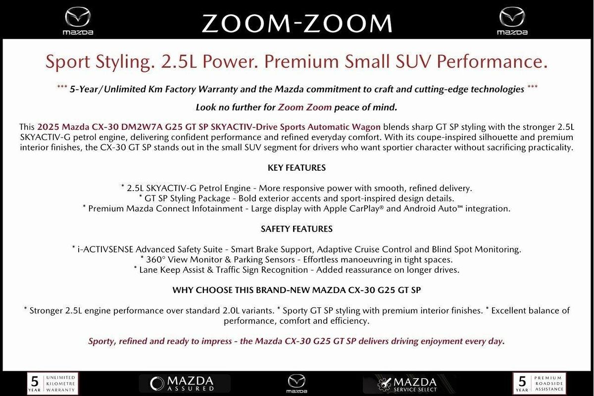 2025 Mazda CX-30 G25 GT SP DM Series