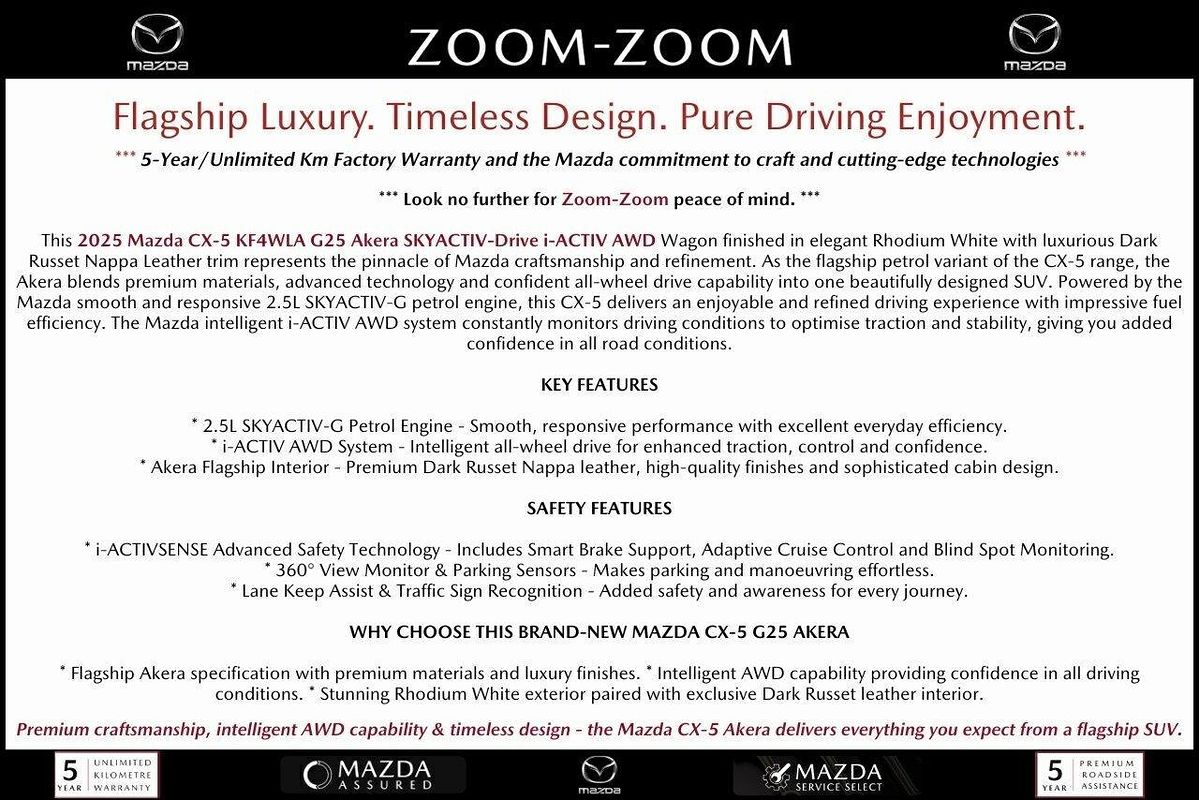 2025 Mazda CX-5 G25 Akera KF Series