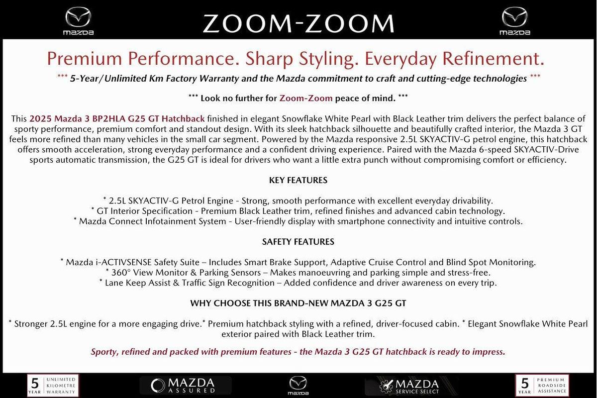 2025 Mazda 3 G25 GT BP Series