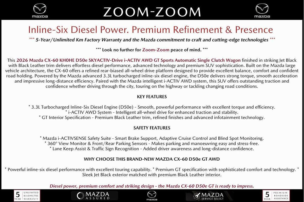 2026 Mazda CX-60 D50e GT KH Series