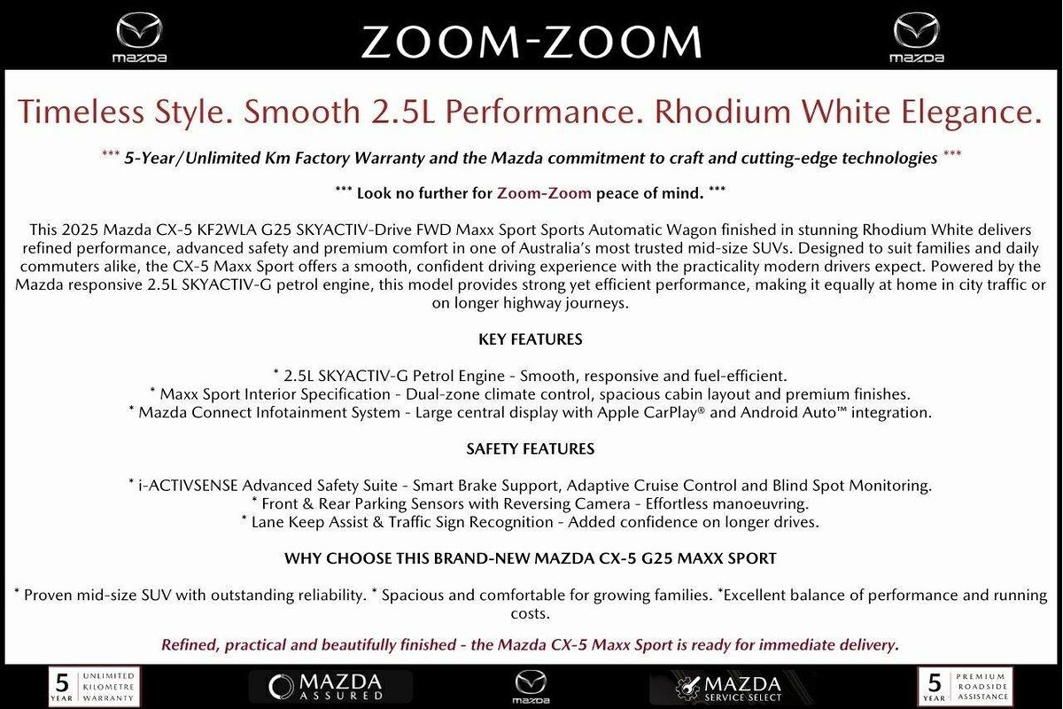 2025 Mazda CX-5 G25 Maxx Sport KF Series